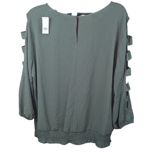 Women's XXL New York & Co Long-Sleeve Cut-Out Ladder Style Casual Blouse Top - Picture 2 of 10